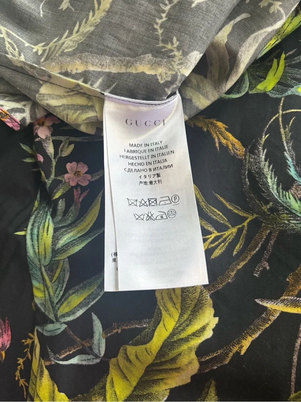 GUCCI Printed Cotton Short Sleeve Duke Shirt Made in Italy